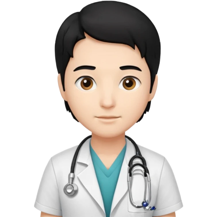 doctor black hair emoji