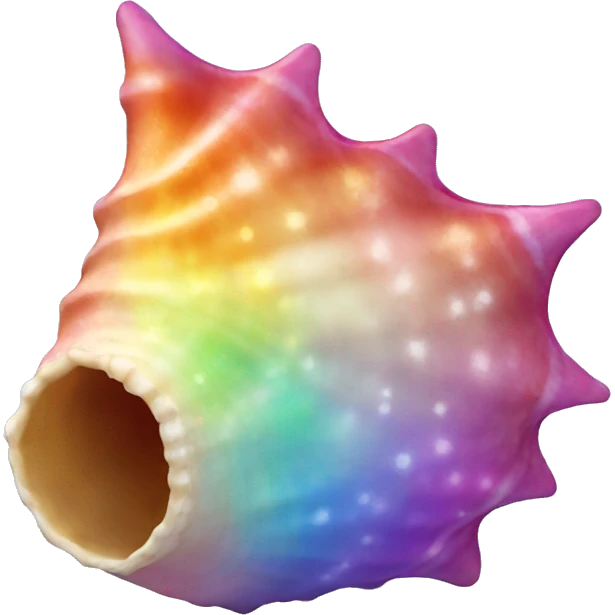 Sparkling rainbow conch emoji