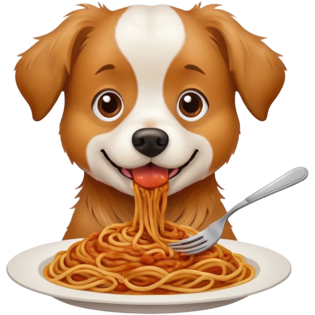 Dog eating spaghetti  emoji
