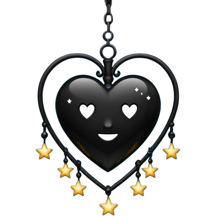 emo heart with night sky and dark chandelier emoji