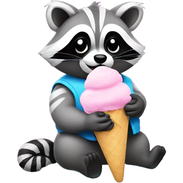 Racoon eating cotton candy  emoji