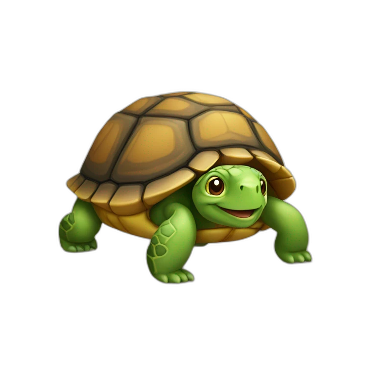 Tortue sur un chat emoji
