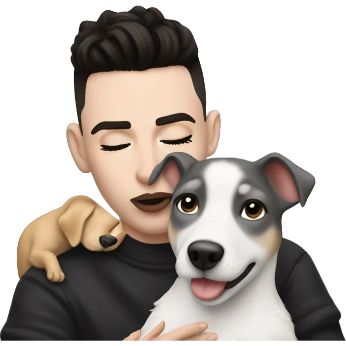 James Charles kissing a dog emoji