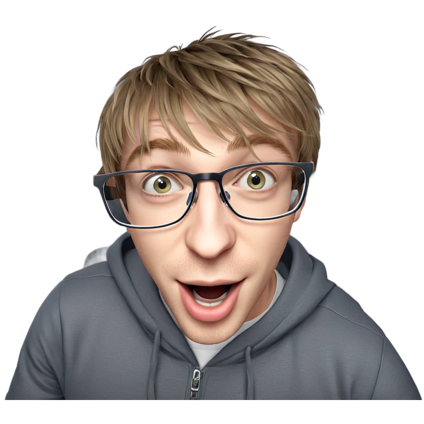 boy with glasses looking straight emoji