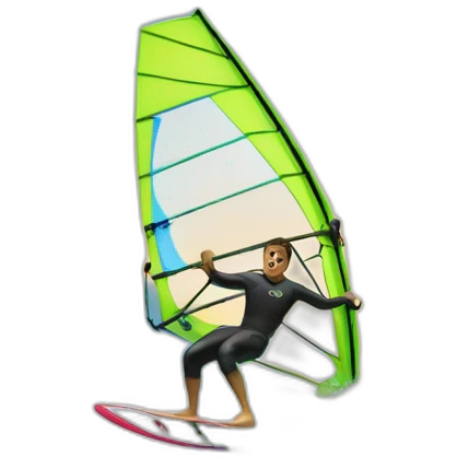 windsurfer jumping a wave emoji