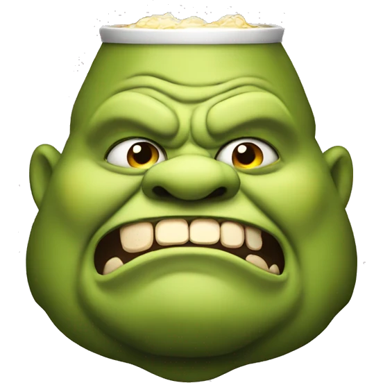 fat ogre head with beer emoji