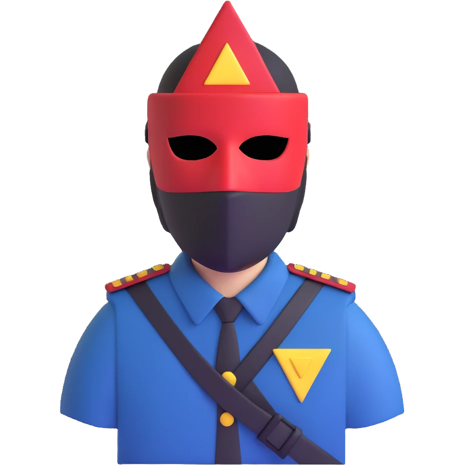 squid game guard with triangle mask emoji