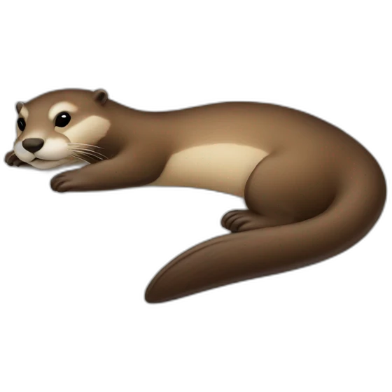 female otter in bed with a macbook emoji