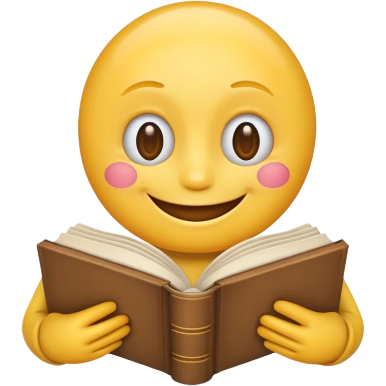 A emoji with a book in its hands emoji