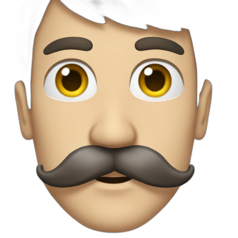 Macron avec une moustache emoji