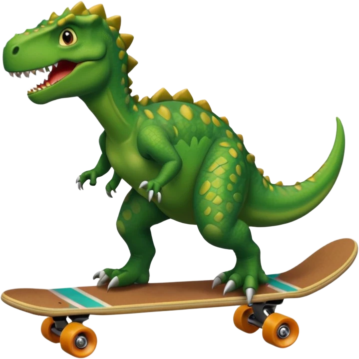 Dinosaur on a skateboard emoji