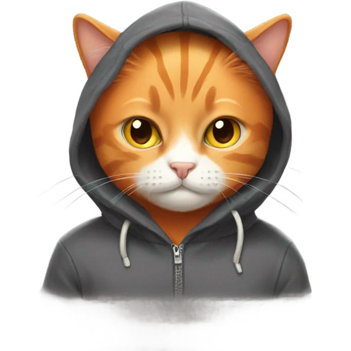 Orange cat with hoodie on emoji