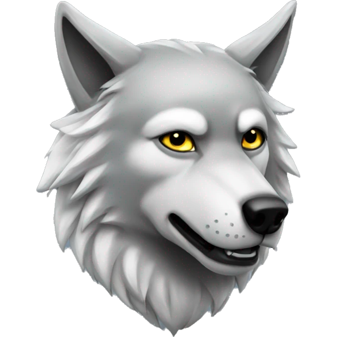 Silver fan wolf emoji