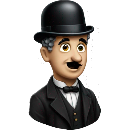 charlie chaplin without hat emoji