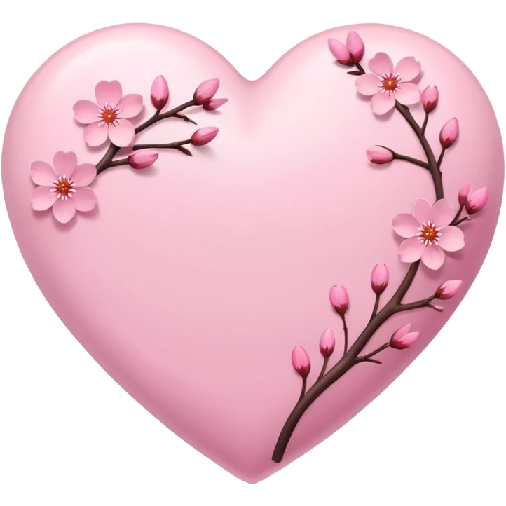 heart with sakura and a soft shadow emoji