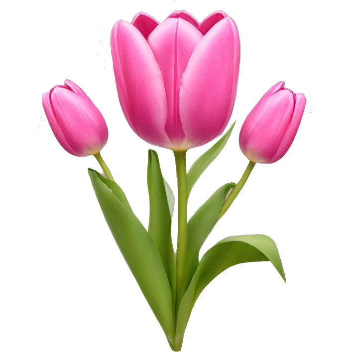 Pink tulips with a bow emoji