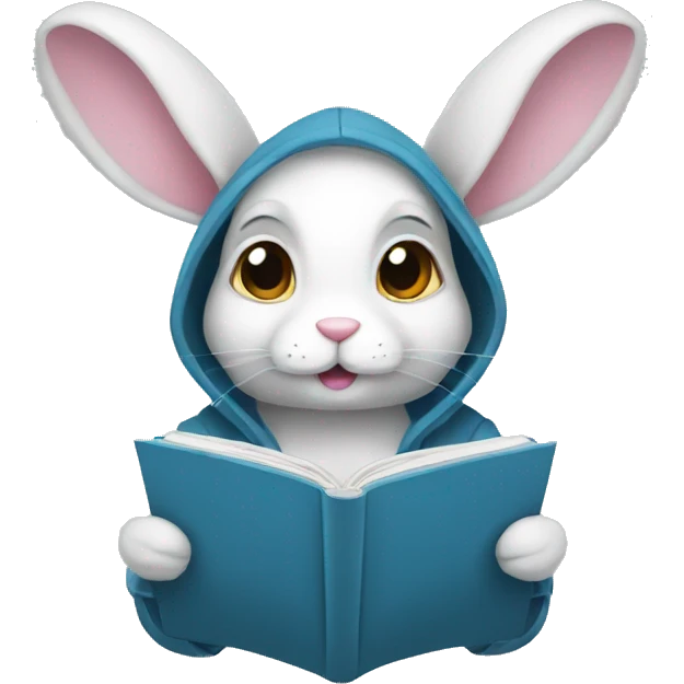 Bunny reading a hoodie emoji