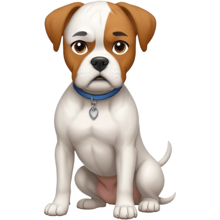 White boxer dog emoji