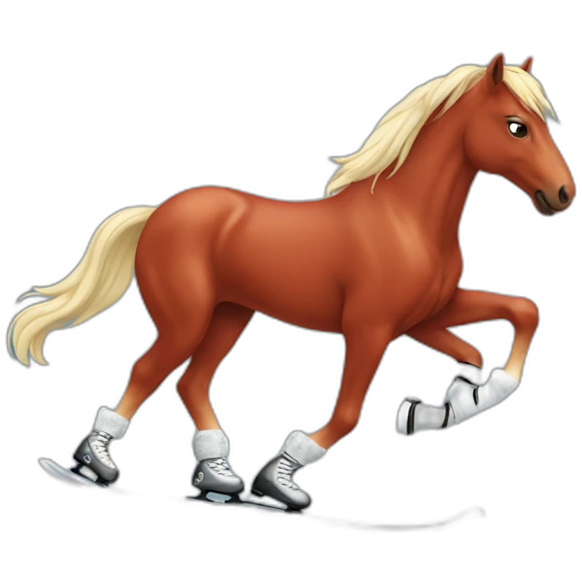 Red Horse ice skating emoji