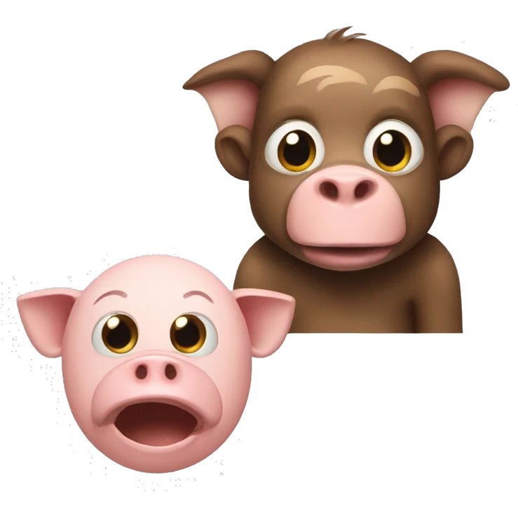 Pig and monkey emoji