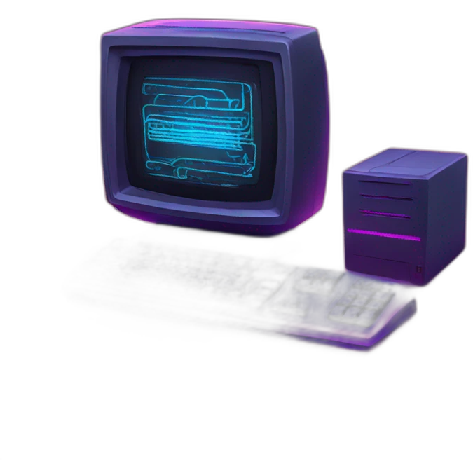neon computer emoji