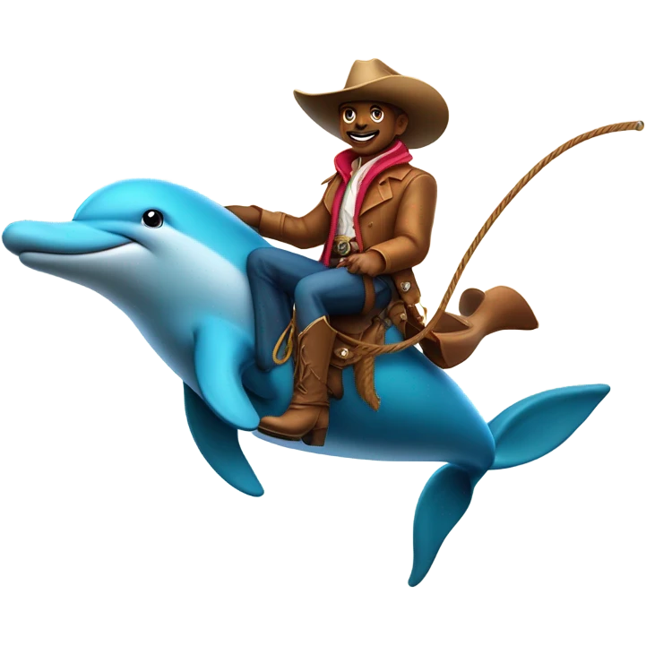 a cowboy riding a dolphin emoji