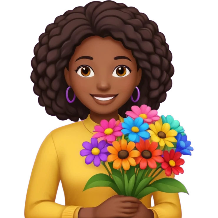 Flower Vendor balck woman emoji