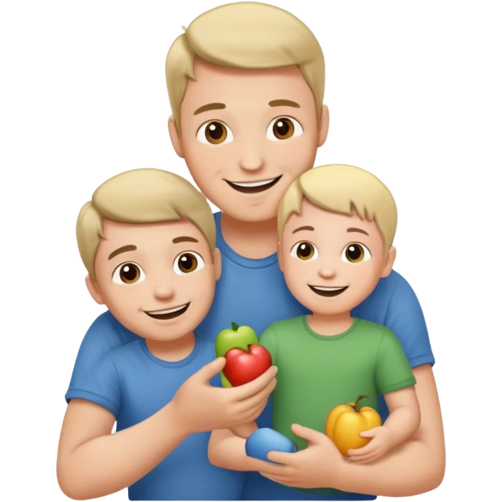 Man playing with kid emoji
