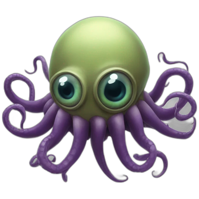 A beholder with one large central eye and several long tentacles, some of which have smaller eyes emoji