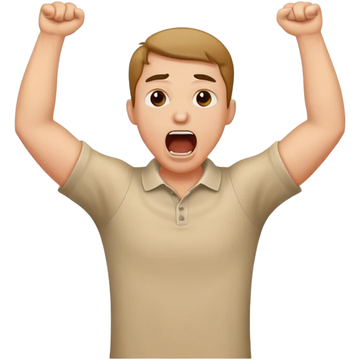 Guy yelling while holding his neck with both hands emoji