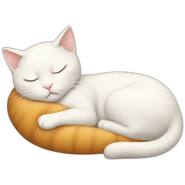 Cat sleeping curled emoji