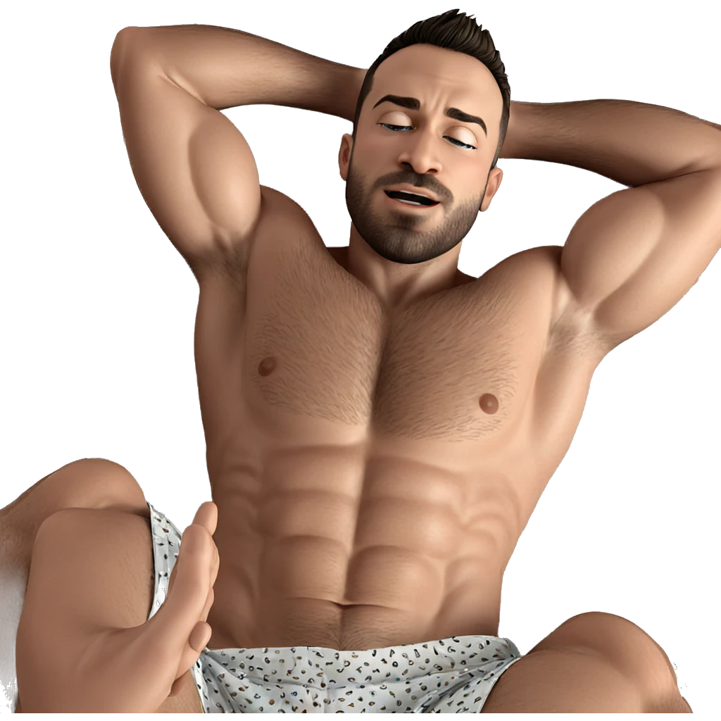 muscular boys on bed emoji