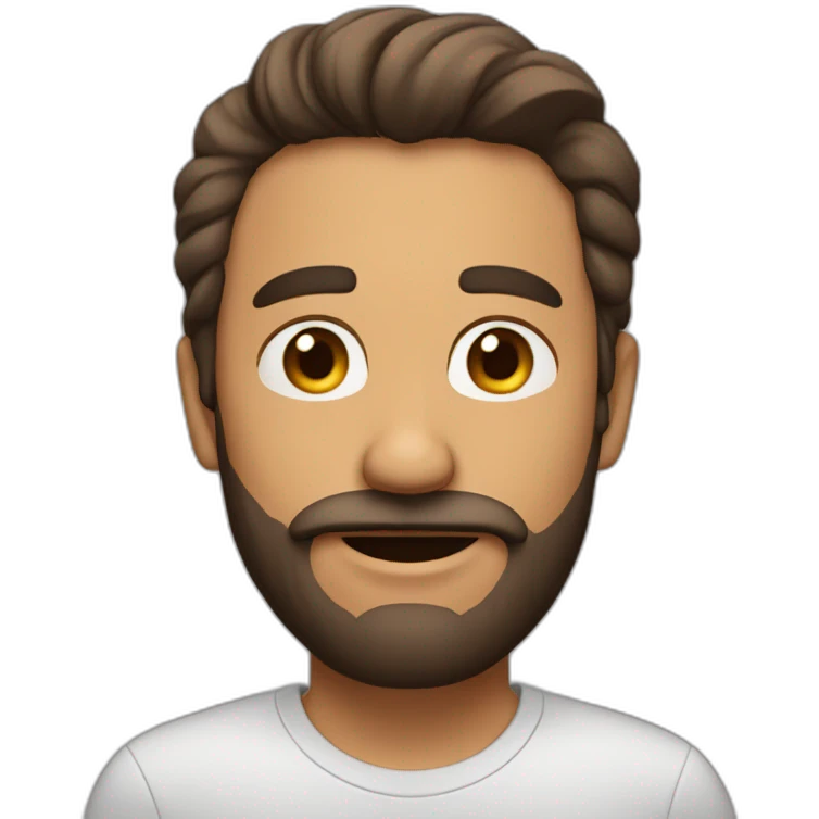 Hombre con barba, pelo canoso emoji