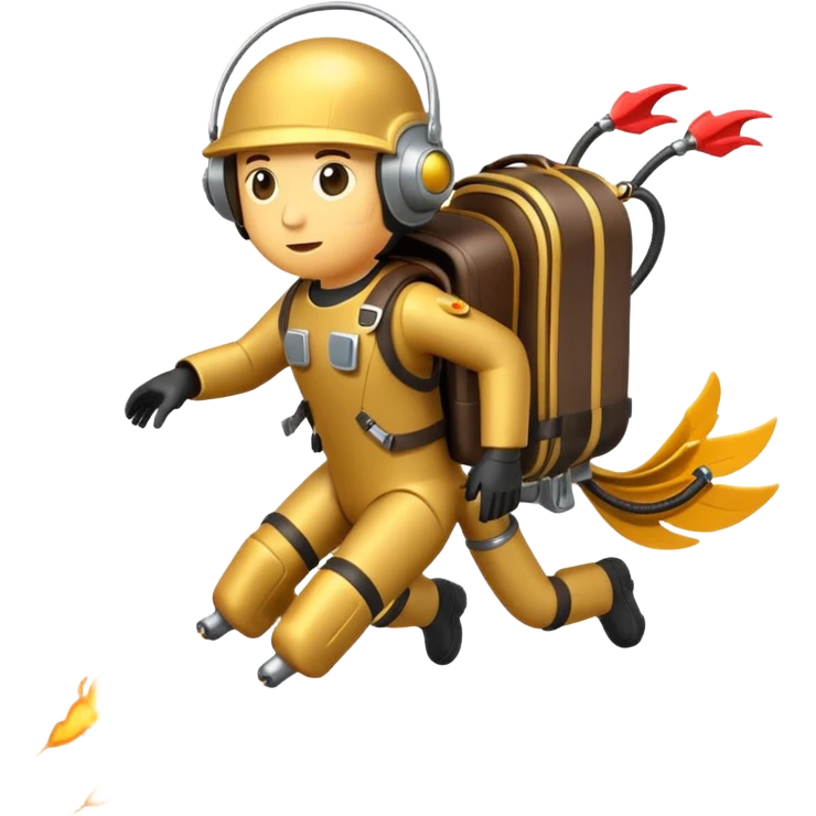Erstelle mir einen Fallschirmspringer im emoji style mit einem Motor hinten dran  emoji