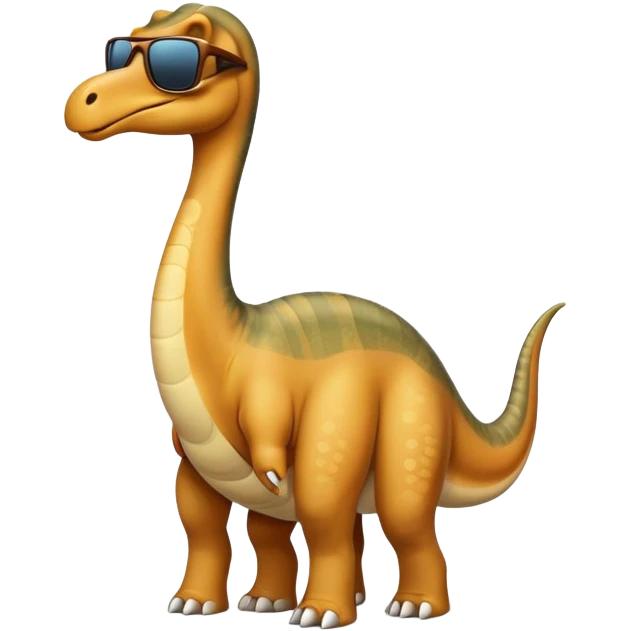 brachiosaurus dinosaur wearing sunglasses emoji