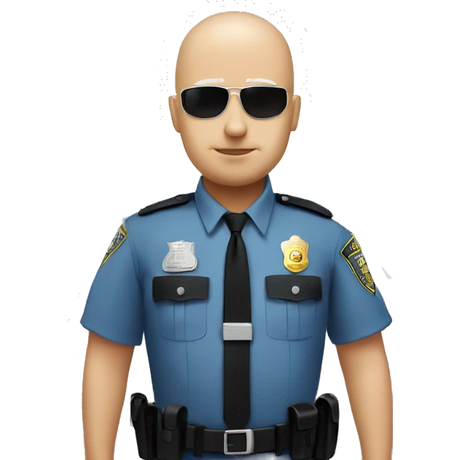 A White Police man bald with Big ANGEL WINGS emoji