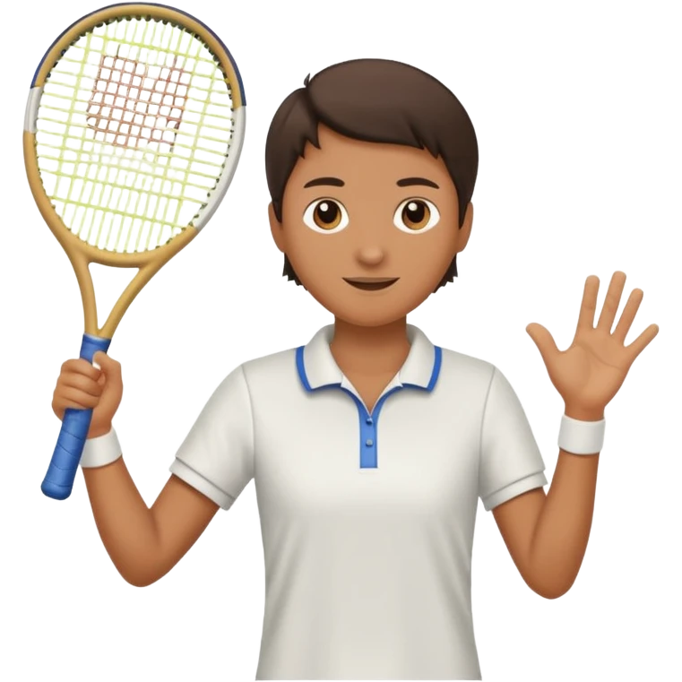 Tennis player waving racquet  emoji