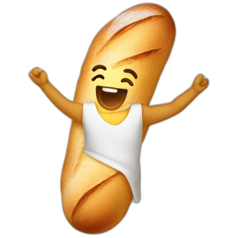 une baguette qui danse emoji