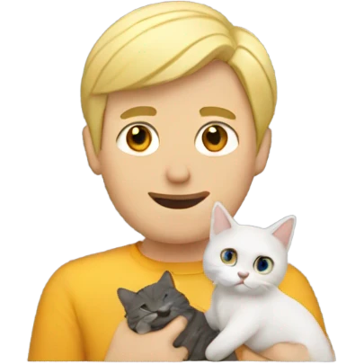 blone man playing cat emoji