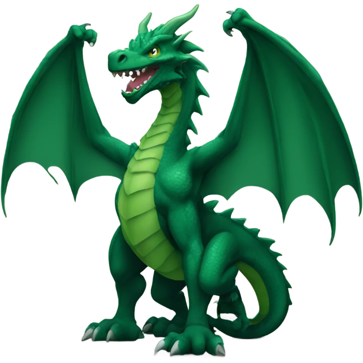 Dark green muscular dragon emoji
