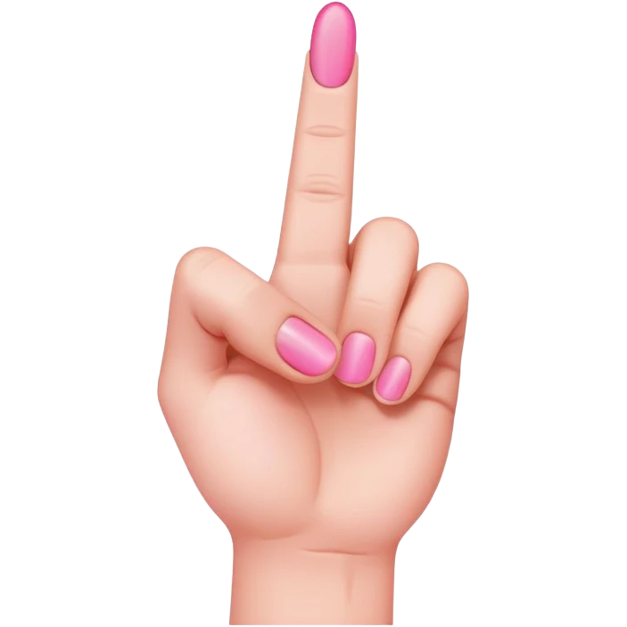 Pink middle finger emoji