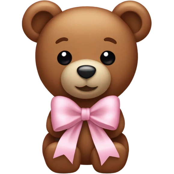 Aesthetic teddy bear with a light pink bow emoji