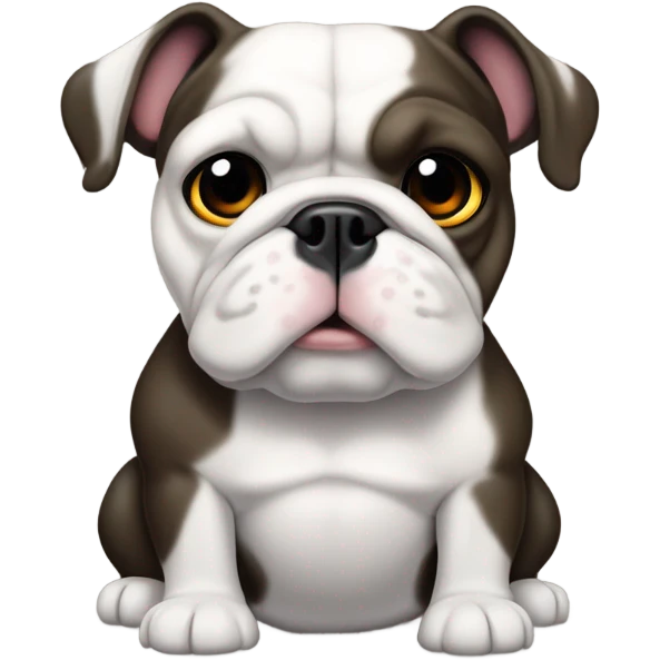 Bulldog francés black and white  emoji