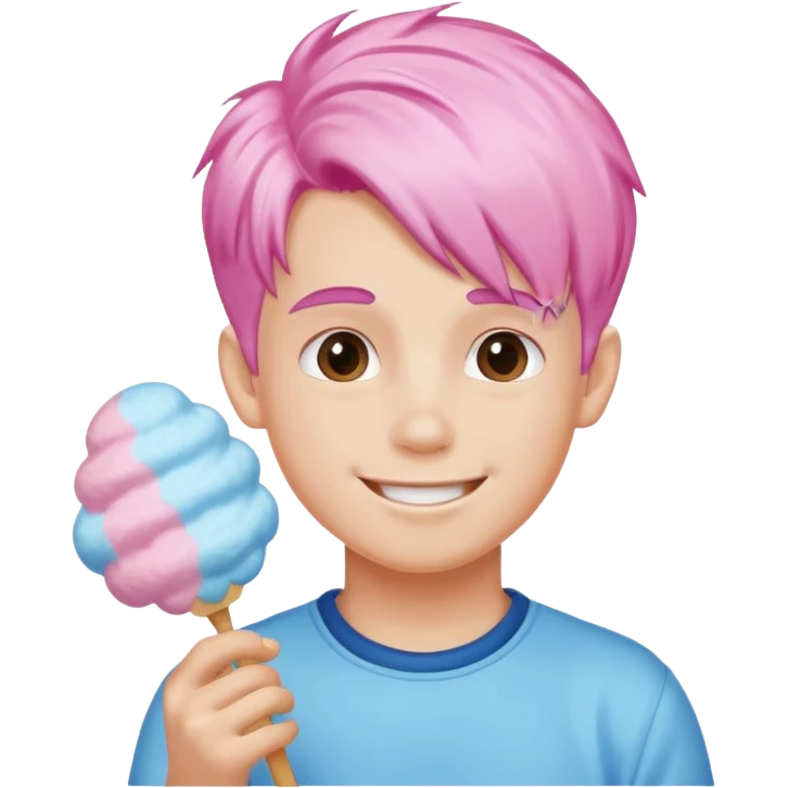 cotton candy haired boy just face emoji