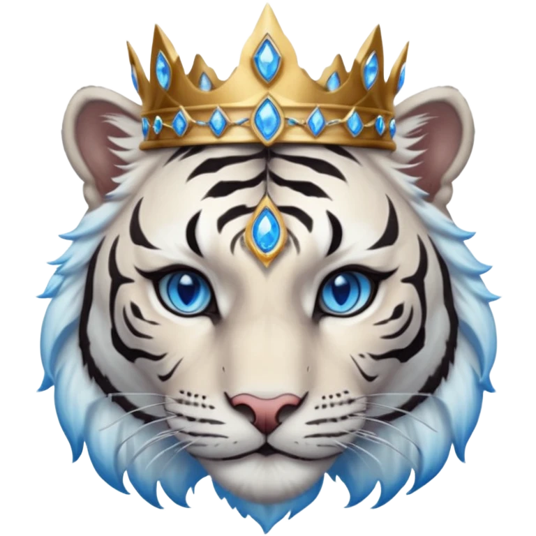 ESO Female white/black tiger khajiit leader of the umbral rose, glowing blue eyes, glowing blue 'third eye' gem, something symbolizing leadership ruling  emoji