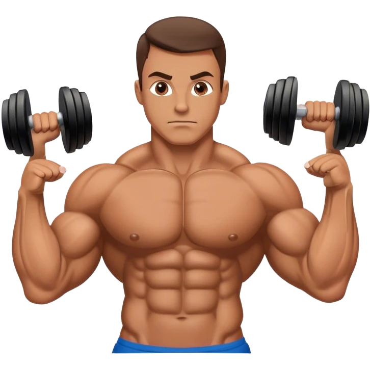 bodybuilder laying down abs exercise emoji