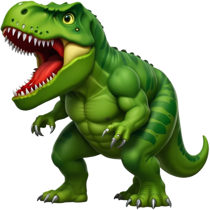 Tyrannosaurus rex eating the Hulk emoji