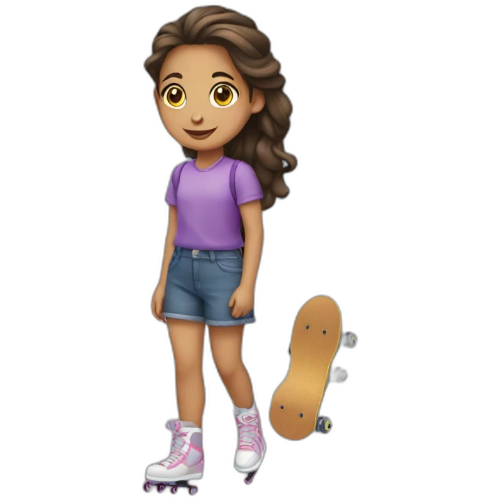 niña con patines emoji