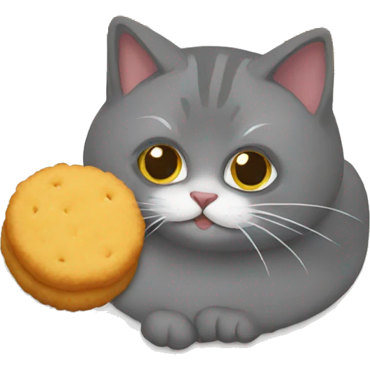Un chat qui mange des croquettes emoji