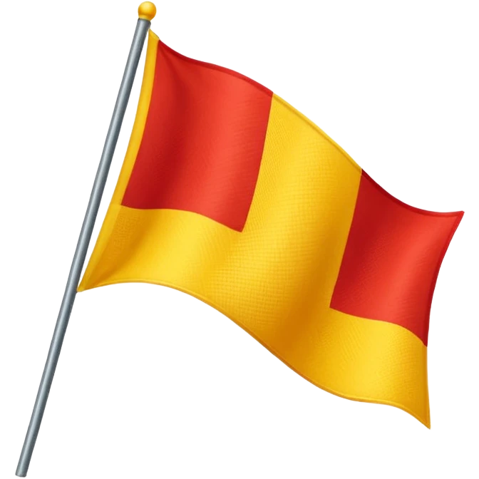 Yellow and red flag emoji